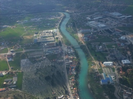 Flying over Podgorica, Montenegro