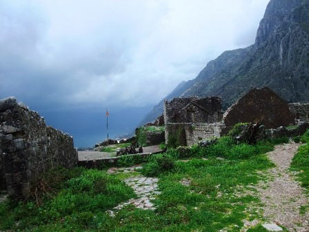 Mountains and the town of Kotor in Montenegro