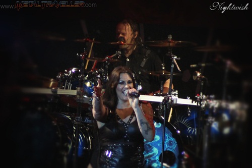 Floor and Kai from Nightwish on stage in Clisson