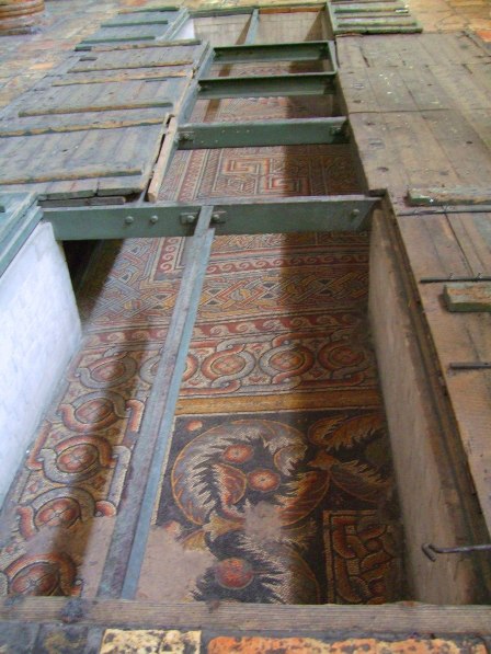 4th century mosaic floor by Constantine - Church of the Nativity, Bethlehem