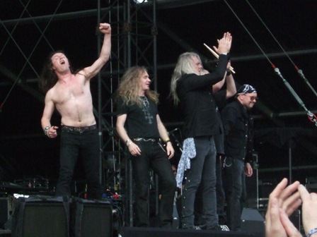 Nibbs, Doug, Biff, Nigel  and Paul from Saxon live at Graspop Festival, Belgium, June 2008