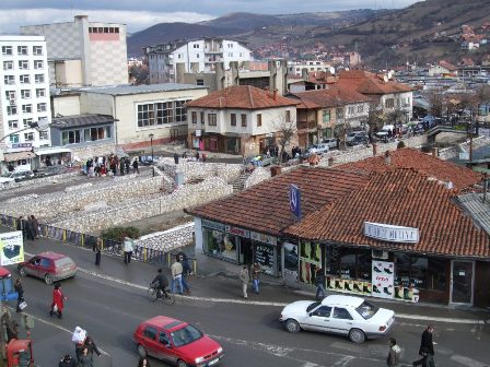 Panorama Stara pijaca (the old market) in Novi Pazar, Serbia