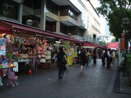 Street vendors in Waterloo Street, Singapore