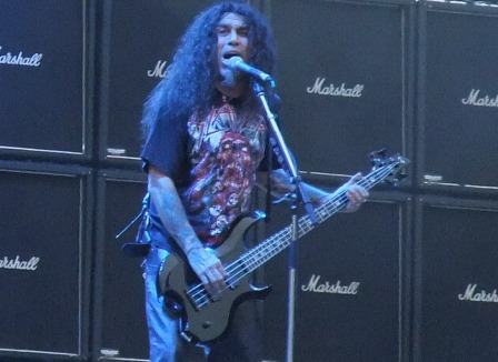 Tom Araya and their Marshall amps wall