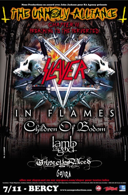 The Unholly Alliance in Paris - Slayer, In Flames, Children Of Bodom, Lamb Of God, Gojira