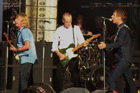 Rick Parfitt, Francis Rossi and Rhino Edwards with Status Quo in France