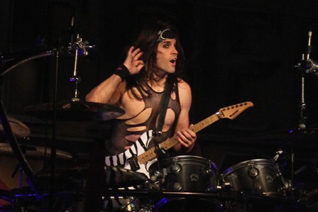 Satchel on guitars and drums, live wiith Steel Panther