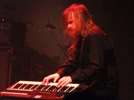 Jens Johansson headbanging from his keyboards