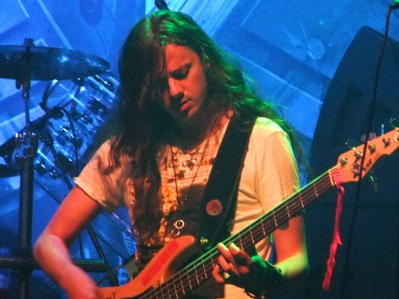 Lauri Porra playing bass with Stratovarius