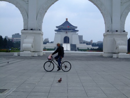 A bike in front of Chiang Kai-Chek Memorial Hall, Taipei, Taiwan