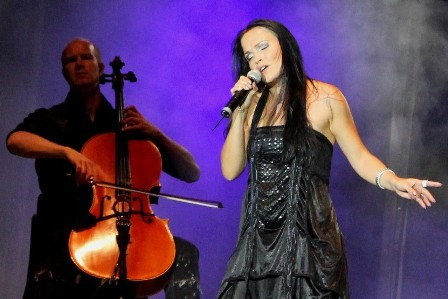 Anders Kjølholm playing bass with Tarja