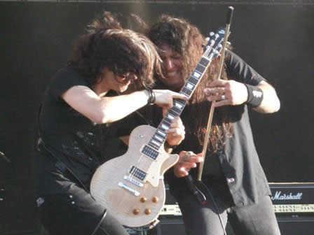 Alex Skolnick and Chuck Billy from Testament, live in Sweden