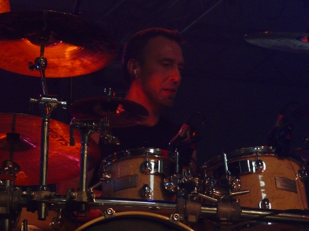 Andreas Lill on drums with Vanden Plas live in Mons at the PPM Fest