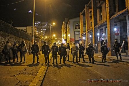 The police closing the street